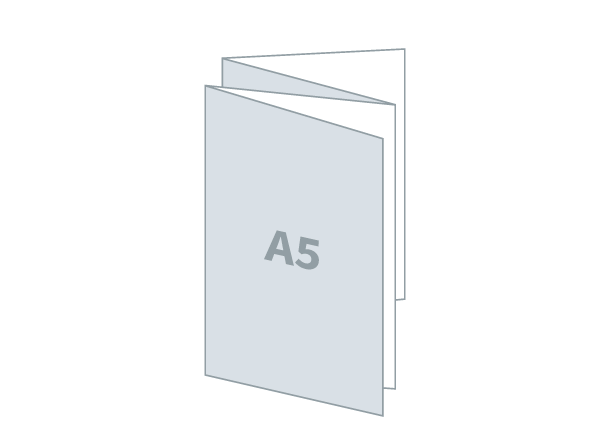 Zloženka 4 x A5 - Standard: 592x210 / 148x210 mm - W zgib (D2)