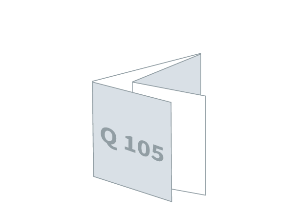 Zloženka Q-105 - Standard: 414x105 / 105x105 mm - Parallel zgib (D6)