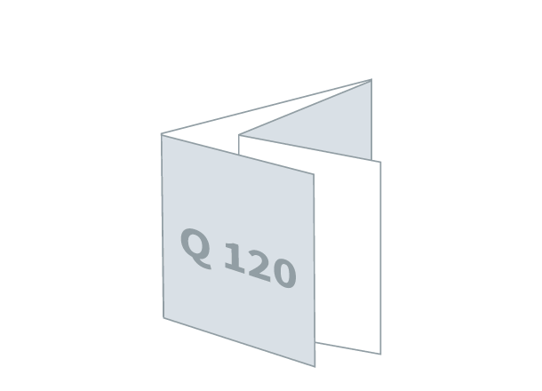 Zloženka Q-120 - Standard: 474x120 / 120x120 mm - Parallel zgib (D5)