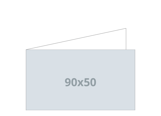 Vizitka - Standard: 180x50 / 90x50 mm - V zgib (D24)